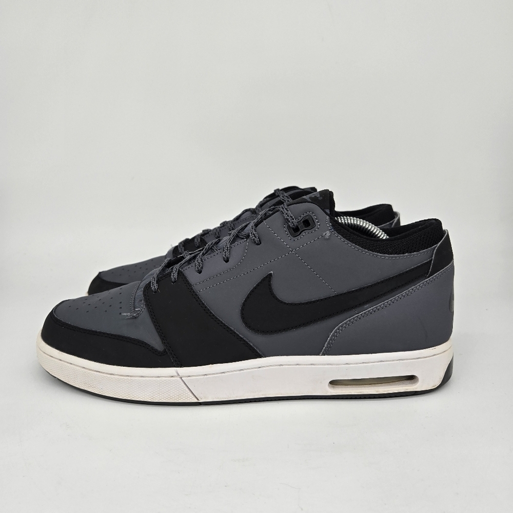 Nike Air Stepback 654476-010 Gray/Black Leather Basketball Shoes Men's Size 13